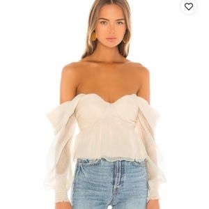 NWT House of Harlow X REVOLVE Burna Blouse in Cream size S